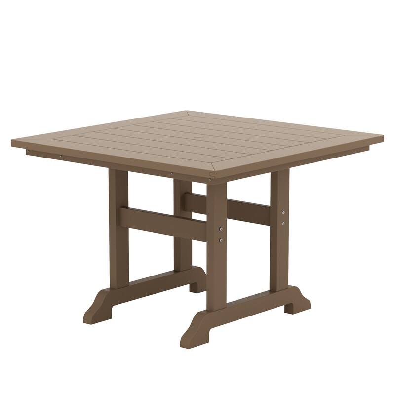 Laguna Poly 5-Piece Outdoor Patio Square Table Garden Arm Chairs Dining Set