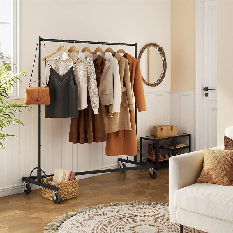 Rolling Clothes Racks with Z Base - 24"D x 57.9"W x 63.4"H