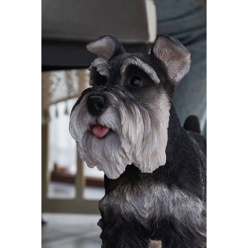 18" Standing Miniature Schnauzer Outdoor Garden Statue