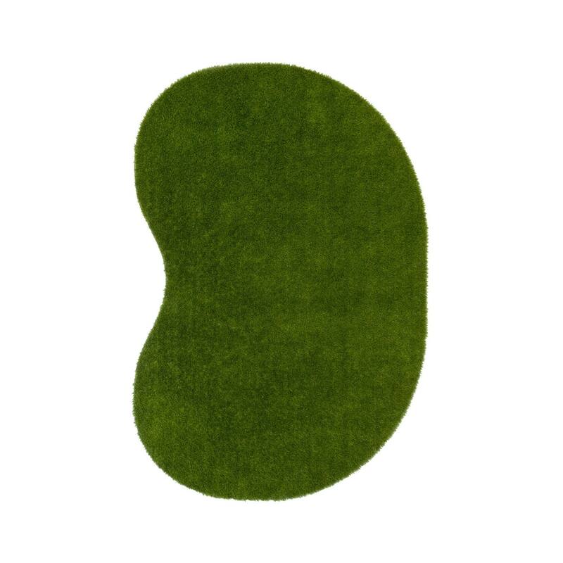 4'x6' area rug in Green - durable soft decorative rug for home, living room & bedroom - 6' x 7'