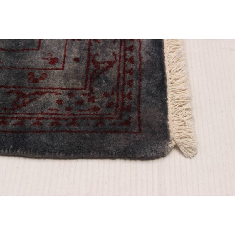 ECARPETGALLERY Hand-knotted Vibrance Grey Wool Rug - 6'1 x 8'7