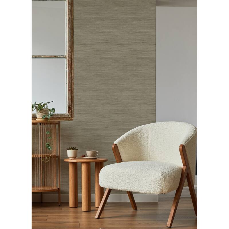 A-Street Prints Rushmore Light Brown Faux Grasscloth Wallpaper