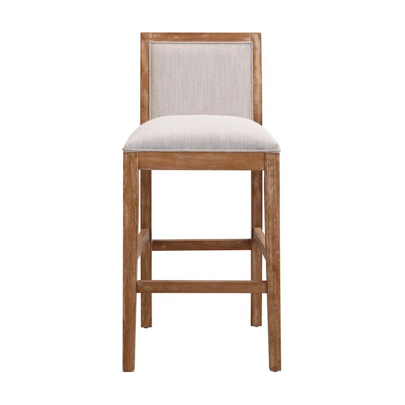 30.5 Inch Height Bar Stools set of 2, Rubber wood Frame, fabric Sponge cushion, Retro Bar Chairs suitable for Kitchen Island