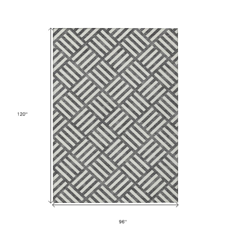 HomeRoots Geometric Transitional Rectangle Outdoor Rug