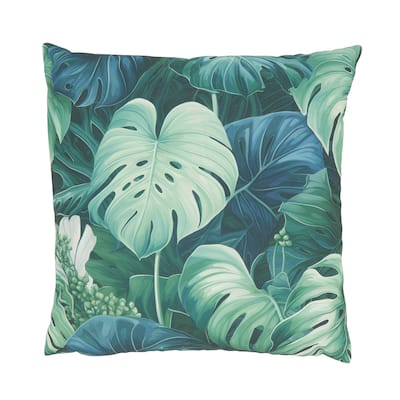 Philodendron Paradise Outdoor Poly Filled Throw Pillow