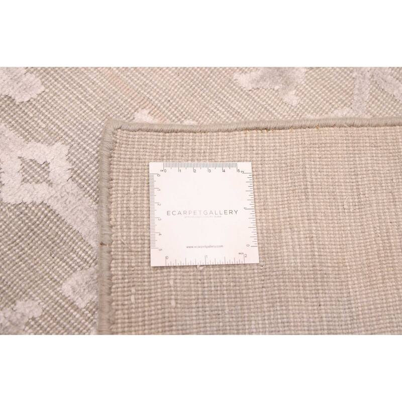 ECARPETGALLERY Hand Loomed Elysian Light Grey Viscose, Wool Rug - 8'3 x 9'9