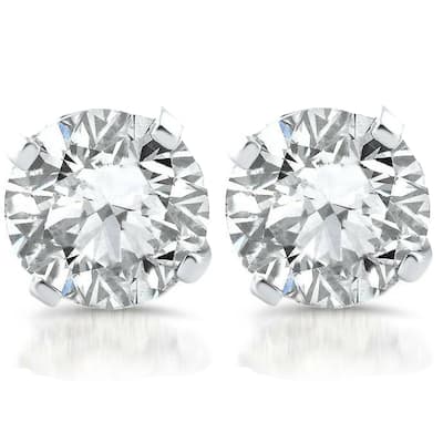 1ct Diamond Studs White Gold Clarity Enhanced