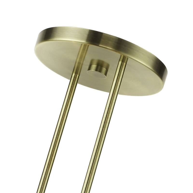 Livex Lighting 3-light Antique Brass Linear Chandelier, 49293-01 - 51" L x 14" W x 18.25" - 48.25" Adj. H