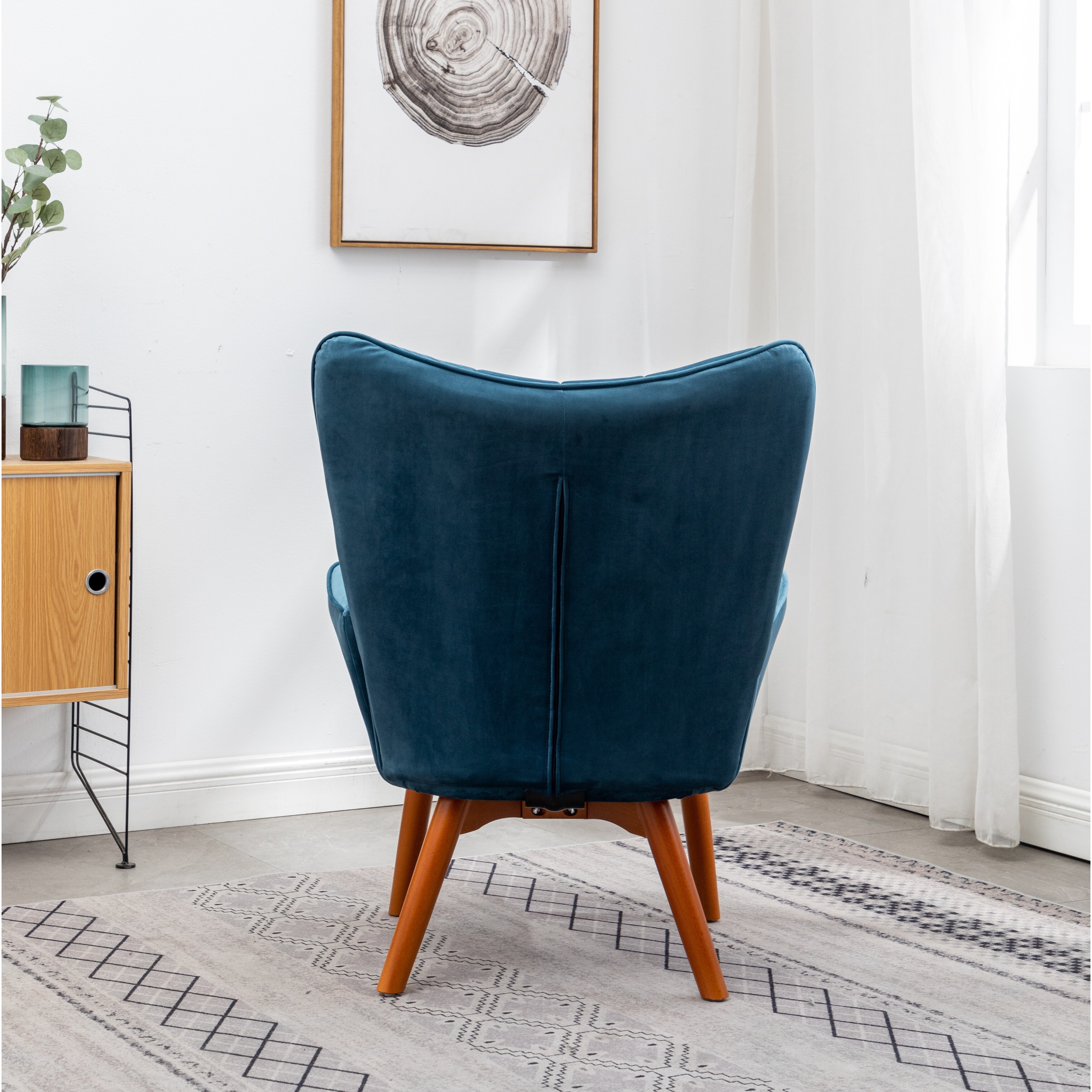 Carson Carrington Aasen Silky Velvet Tufted Accent Chair with Ottoman Bed Bath Beyond 30584977
