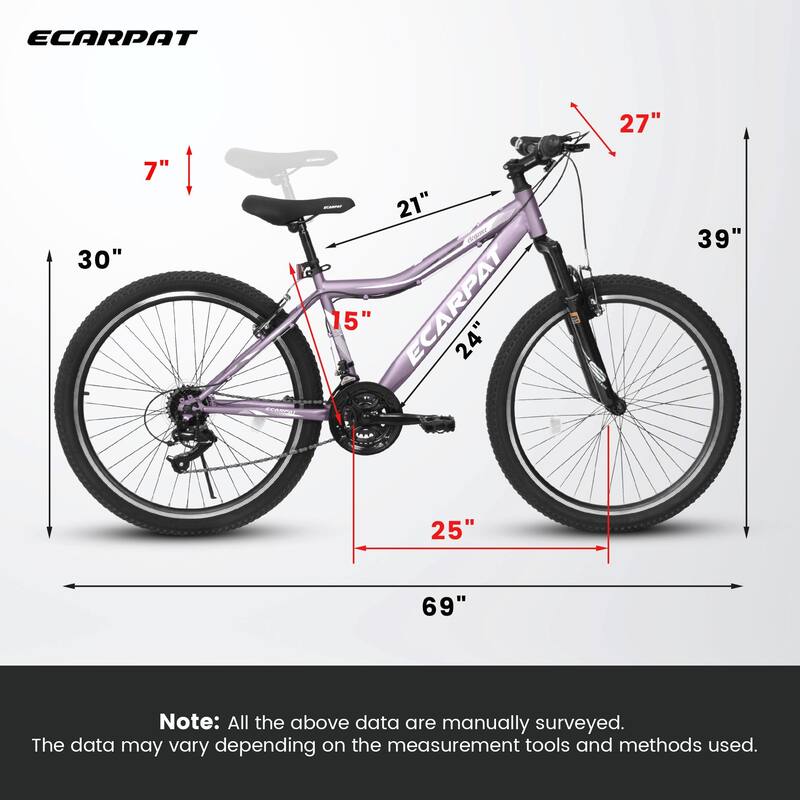 carpat 26-Inch Mountain Bike - 21-Speed V-Brake, Front Suspension, Carbon Steel Frame