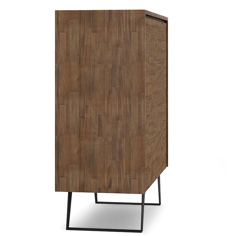 WYNDENHALL Mitchell SOLID WOOD and Metal 39 inch Wide Modern Industrial Medium Storage Cabinet - 39"w x 17"d x 42" h