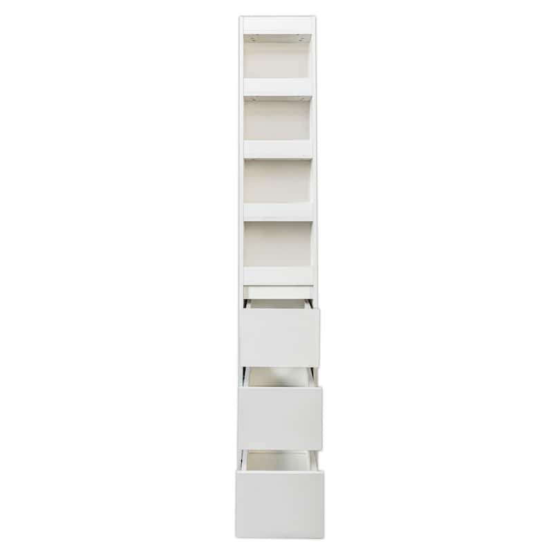 GDFStudio - Harry 70.87" Freestanding Multi-Function Pantry Cabinet with Pull-Out Shelves, Drawers & Microwave Stand