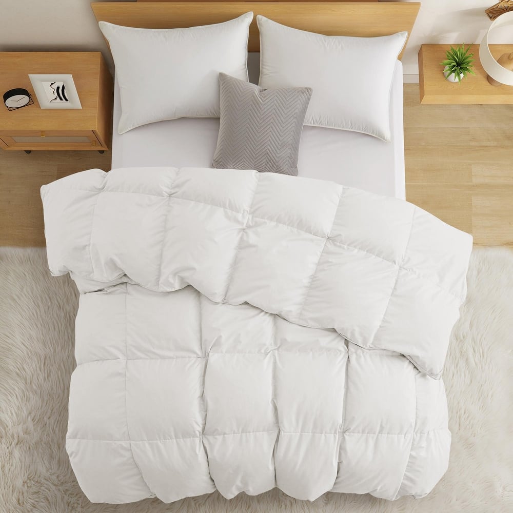 All Season Medium to Extra Warmth White Feather Down Comforter Duvet Insert