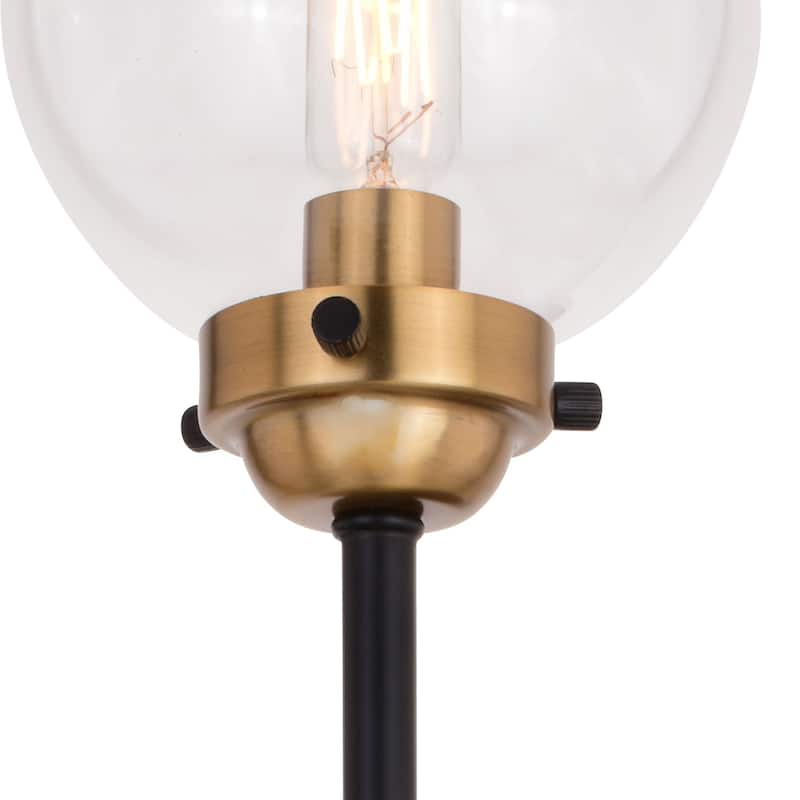 Industrial Wall Sconce - 2 Light Brass Bronze Globe - MCM Style Lighting - 20