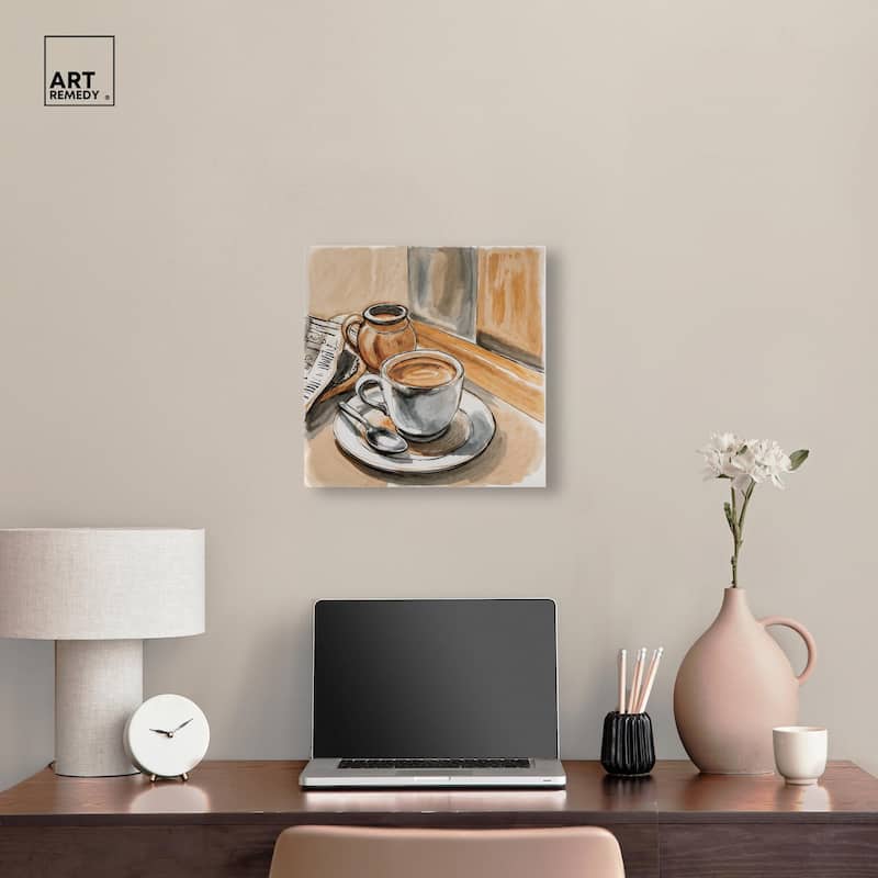 Sunday Coffee Canvas by Art Remedy, Gallery Wrapped