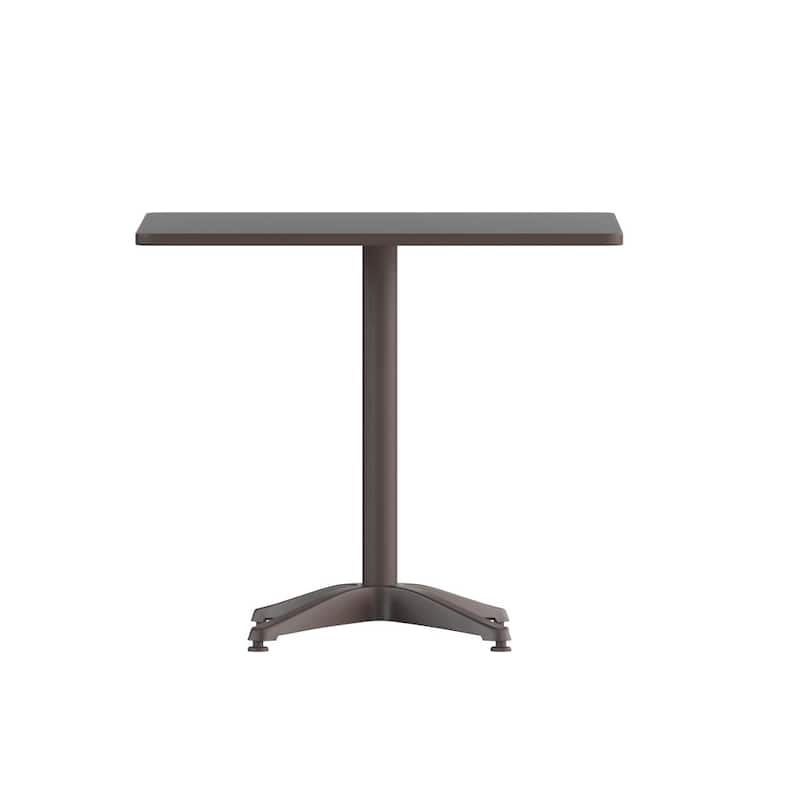 31.5" Square Aluminum Smooth Top Indoor-Outdoor Table with Base