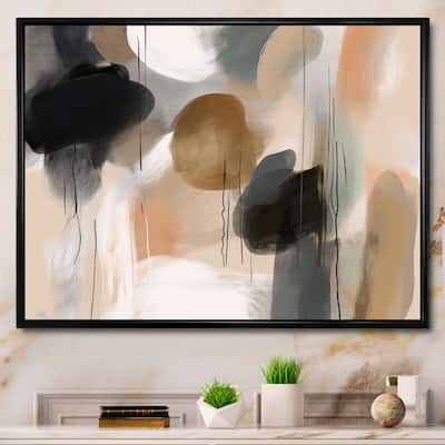 Designart "Painting Of Abstract Shapes Iii" Abstract Framed Canvas Art Print
