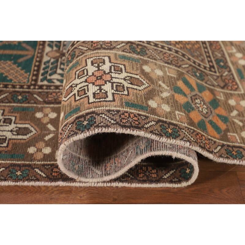 Garden Design Brown Bakhtiari Persian Vintage Rug Handmade Wool Carpet - 6'11"x 10'2"