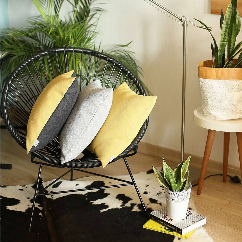 HomeRoots 18" X 18" Grey And Black Solid Color Zippered Handmade Polyester Throw Pillow Cover