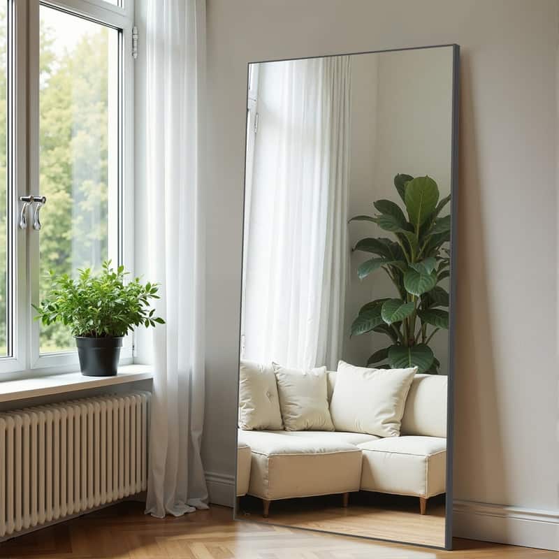 Full Length Free Standing Body Mirror Metal Framed Wall Mirror Large Floor Mirror