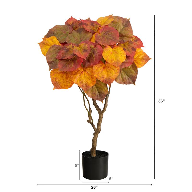 Autumn Decorative Tree 3Ft - Fall Harvest Umbrella Tree for Home Thanksgiving Decor - Green - 51-60 Inches
