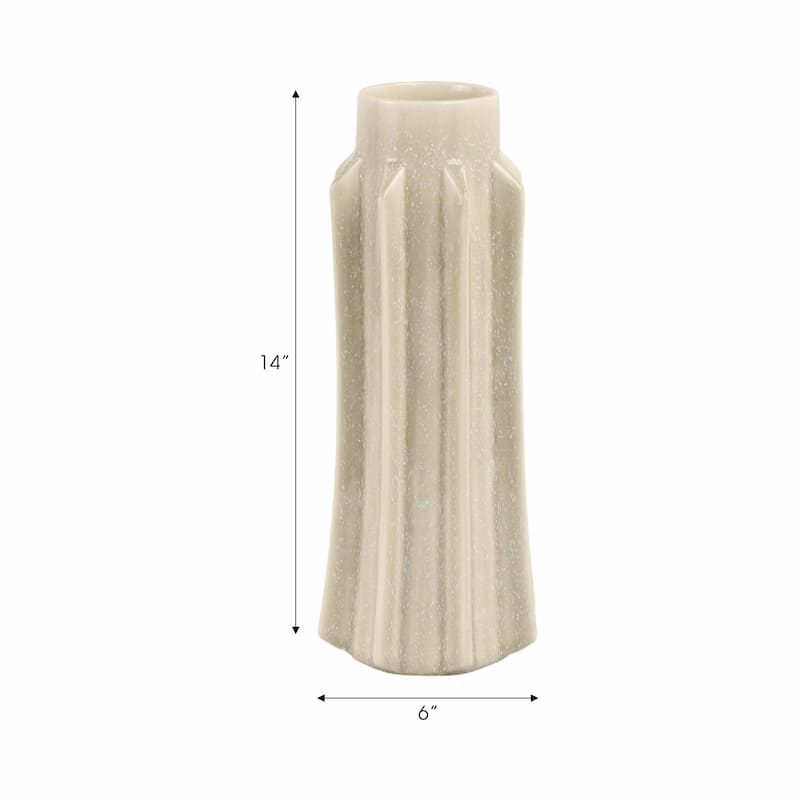 Ceramic Vase with Sculptural Swirl Design and Textured Detailing
