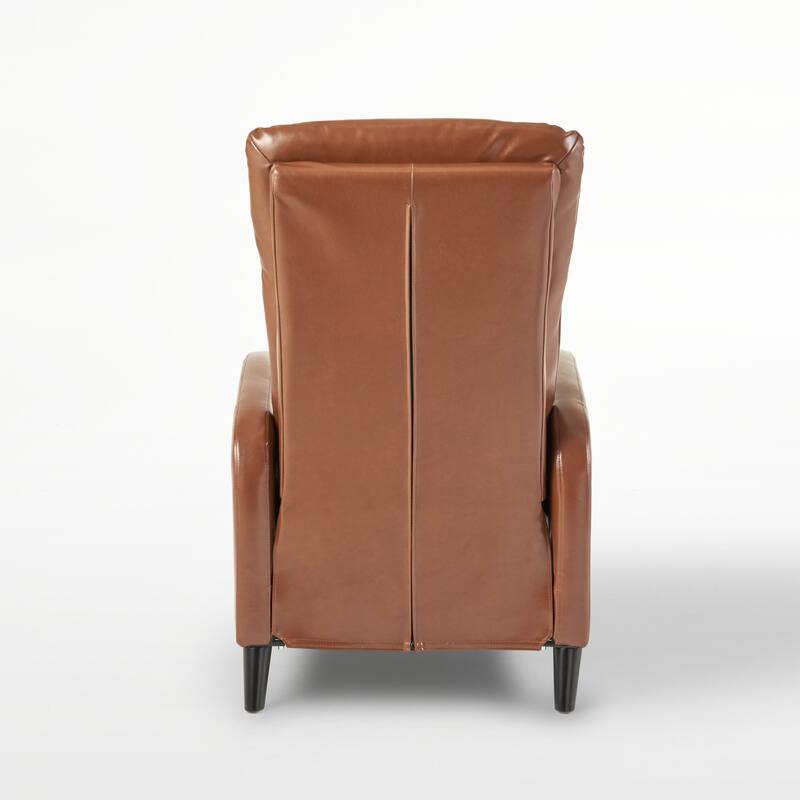 Roomfitters 33.5" Wide Faux Leather Push Back Standard Recliner, Brown
