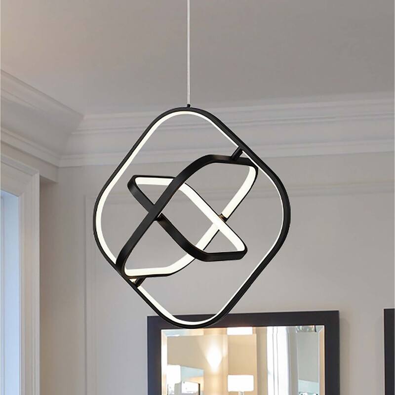 Sienna 30W LED Square Pendant Black - Semi Gloss Black - Semi Gloss Black