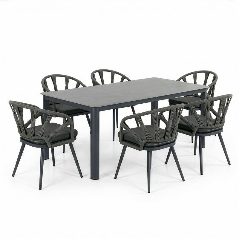 Binda Grey Outdoor Dining 6 Seats Set