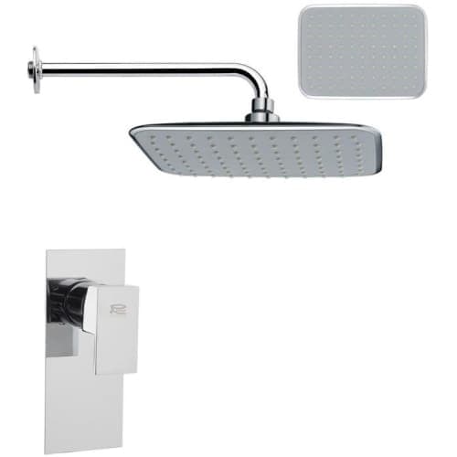 Nameeks SS1160 Remer 2.8 GPM Single Function Rain Shower Head with Valve Trim Rough In Included - Chrome