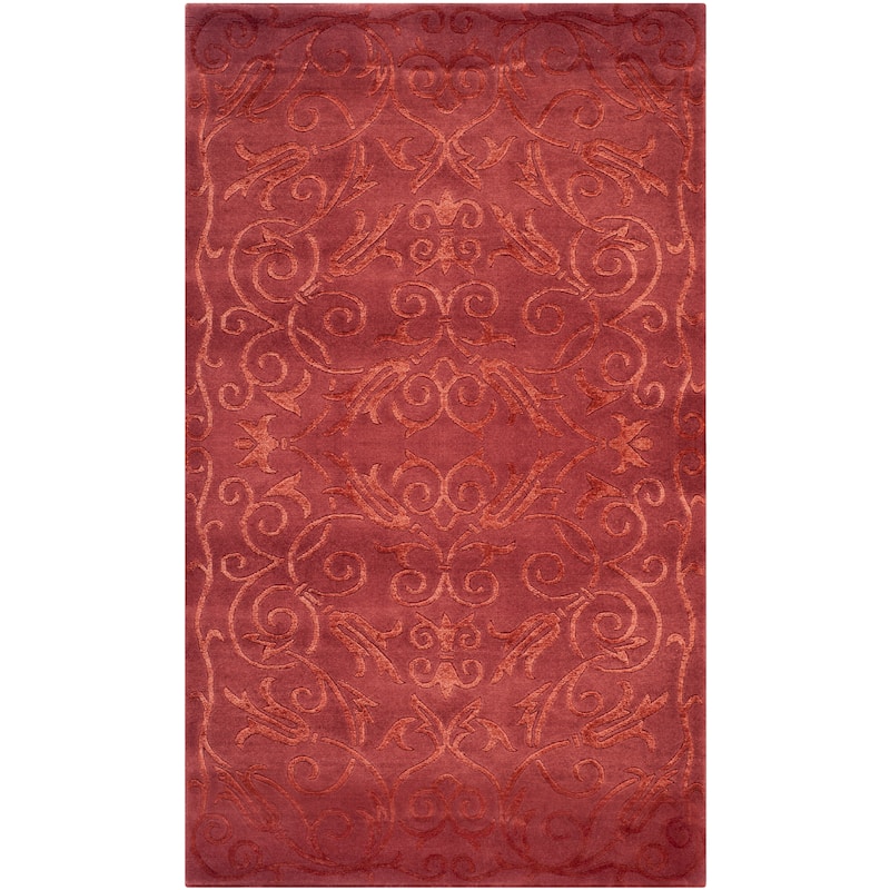 SAFAVIEH Couture Hand-knotted Tibetan Lilit Modern Wool Rug - 9' x 12' - Raspberry
