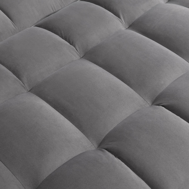 Modern Velvet Loveseat Futon Sofa with adjustable Reclining Backrest,Toss Pillows and Pockets