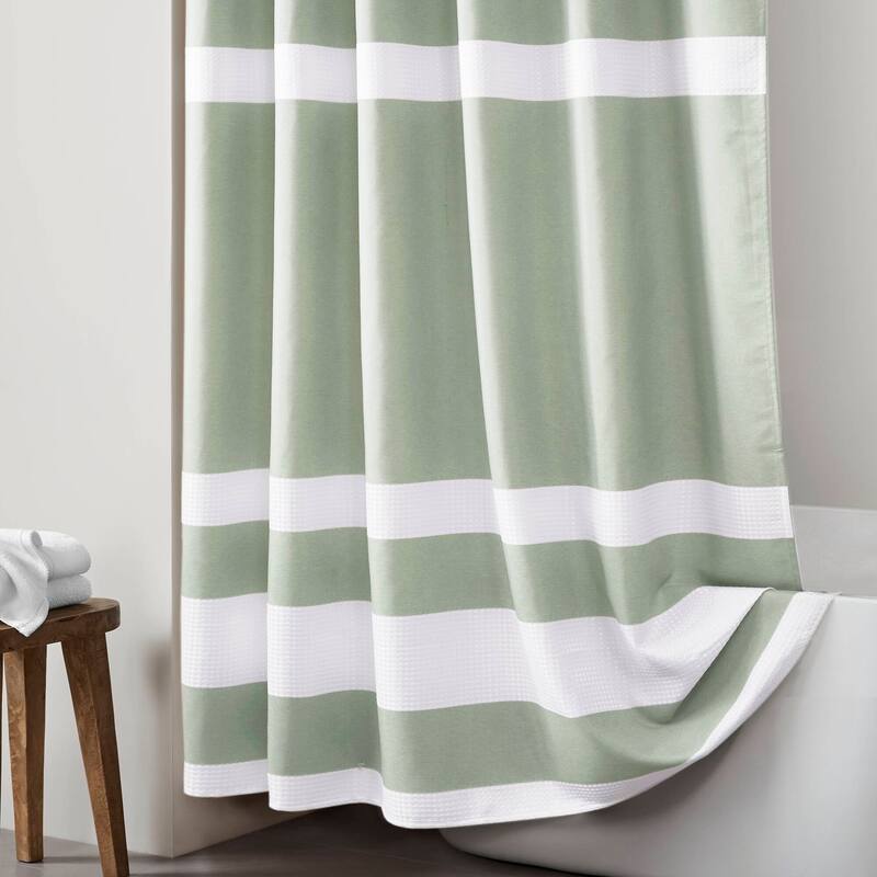 Madison Park Spa Waffle Shower Curtain with 3M Treatment