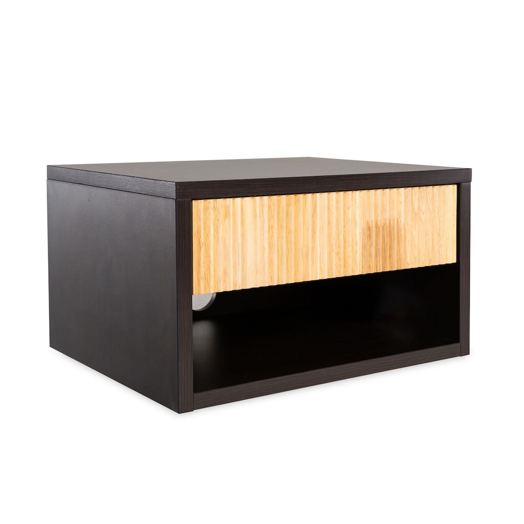 JONATHAN Y Ettore 15.71" Classic Contemporary Floating Wall Mounted Nightstand with Soft-Close Tambour Drawer and Cable Hole