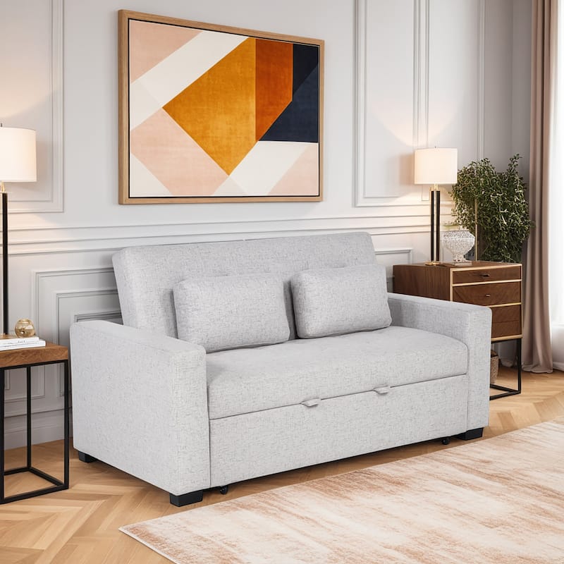 Drina Full Size Pull Out Sofa Bed Grey - Grey