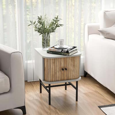 Modern Nightstand Wood Bedside Table Side Table with Storage Cabinet