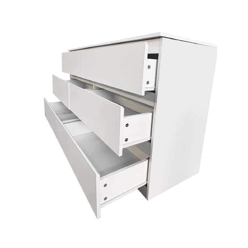 55.10" Morden Dresser Storage with 6 Drawers