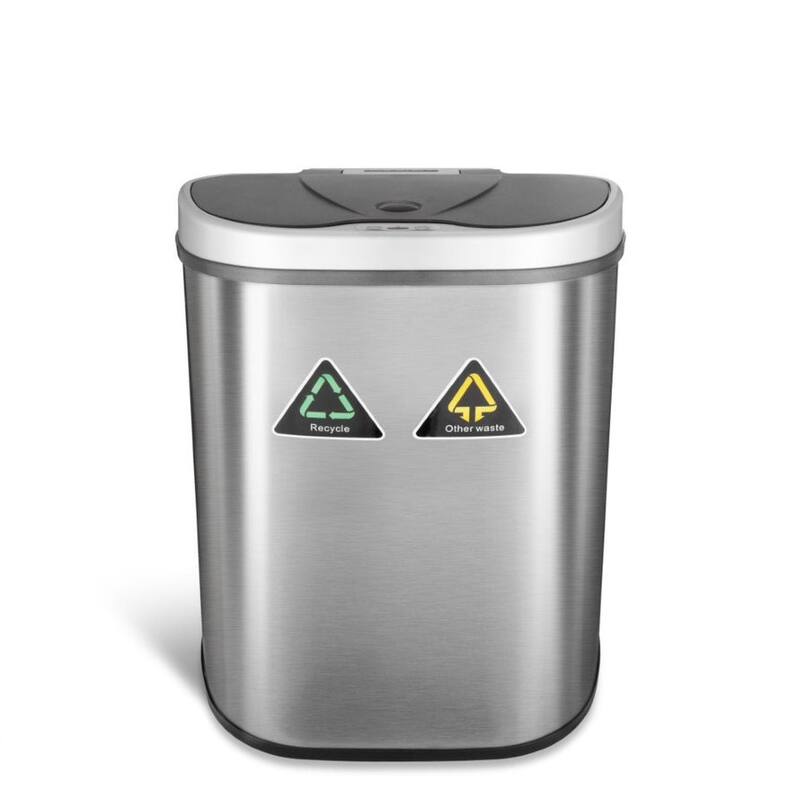 NINESTARS 18 Gallon Dual Compartment Motion Sensor Trash Can DZT-70-11R