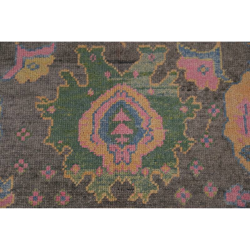 Hand Knotted Oriental 100% Wool Carpet Transitional All-Over Greys & Charcoal Oushak Area Rug - 13' 10'' X 10' 3''