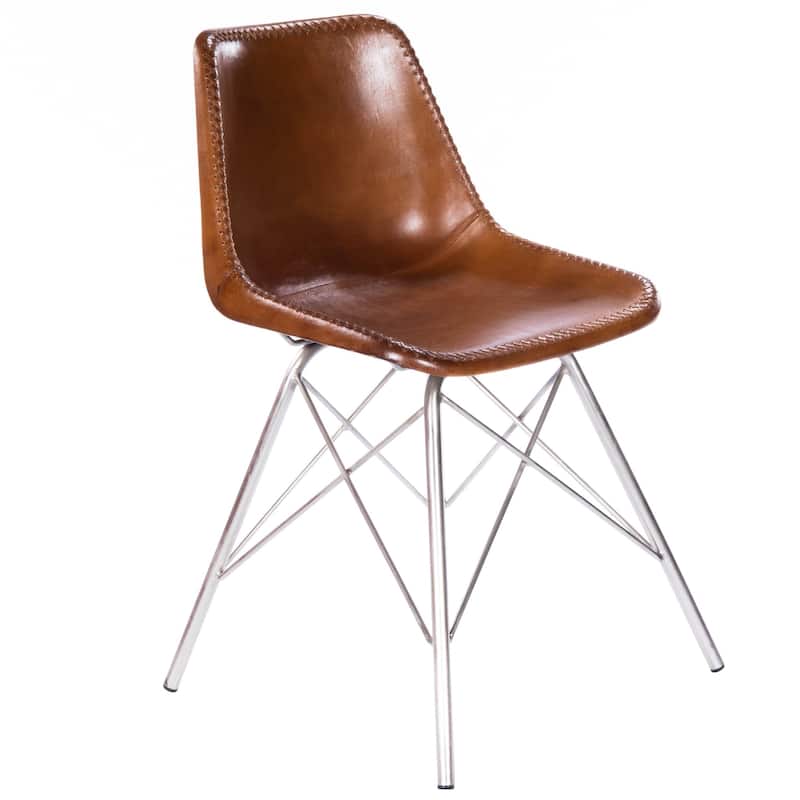 Faux Leather Side Chair with Sturdy Metal Frame for Living Room Bedroom Office