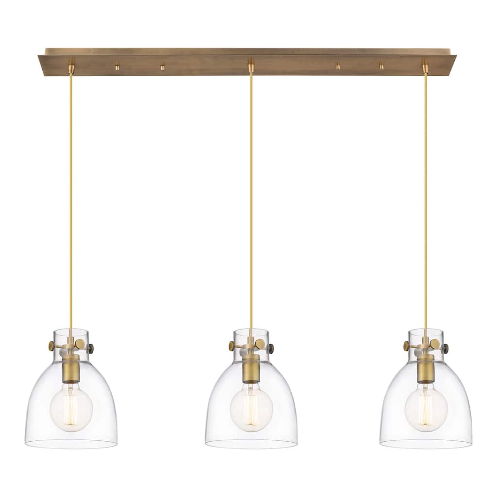 Innovations Lighting Newton Bell - 3 Light 8" Cord Hung Linear Pendant