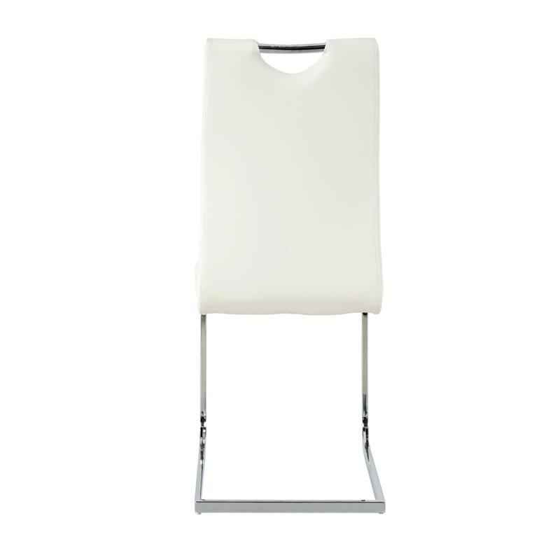 Modern Dining Chairs with Faux Leather Padded Seat