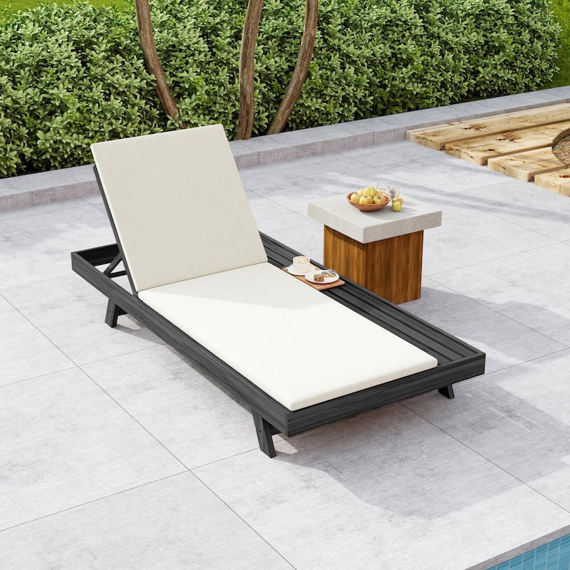 Christopher Knight Home - Molino Modern Outdoor Acacia Wood 4-Position Adjustable Chaise Lounge with Water-Resistant Cushion