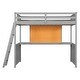 preview thumbnail 4 of 15, Solid Construction Twin size Loft Bed with Desk and Writing Board, Wooden Loft Bed