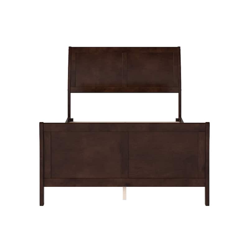 Portland Full Size Wood Foundation Bed Frame In Espresso