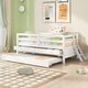 preview thumbnail 3 of 50, Elegant Low Loft Bed Twin Size with Trundle, Full Safety Fence, Climbing ladder and Storage Drawers, Solid & Sturdy, White