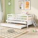 preview thumbnail 10 of 25, Wooden Multi-functional Twin Size Low Loft Bed Frame with Twin Trundle, Storage Drawers, Full-length Guardrail and Ladder White - Twin