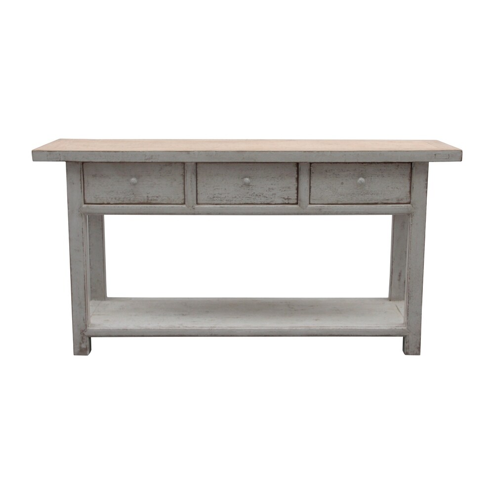 Lilys Living Amalfi Elegant Console Table w/3 Drawers, 66 Inch Long, Off White (Wood)