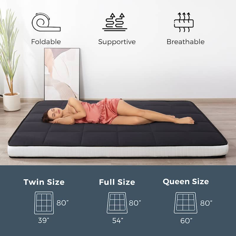 6-IN Thick Floor Futon Mattress,Topper Mattress Pad