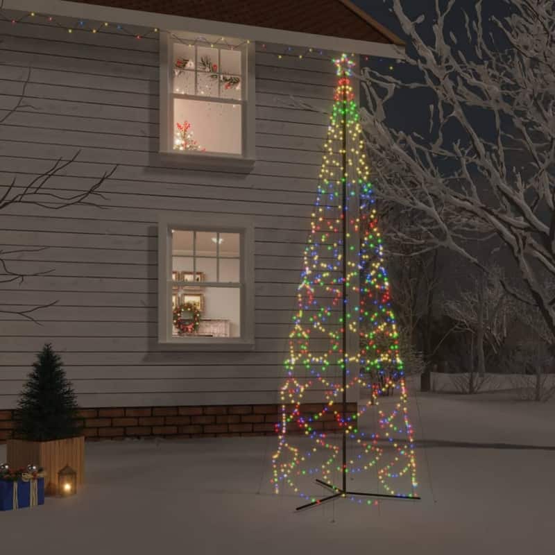 vidaXL Christmas Cone Tree Decoration Artificial Christmas Tree with LEDs